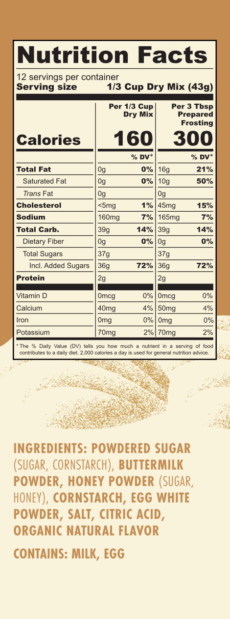 Salted Honey Cream Cheese Frosting Mix