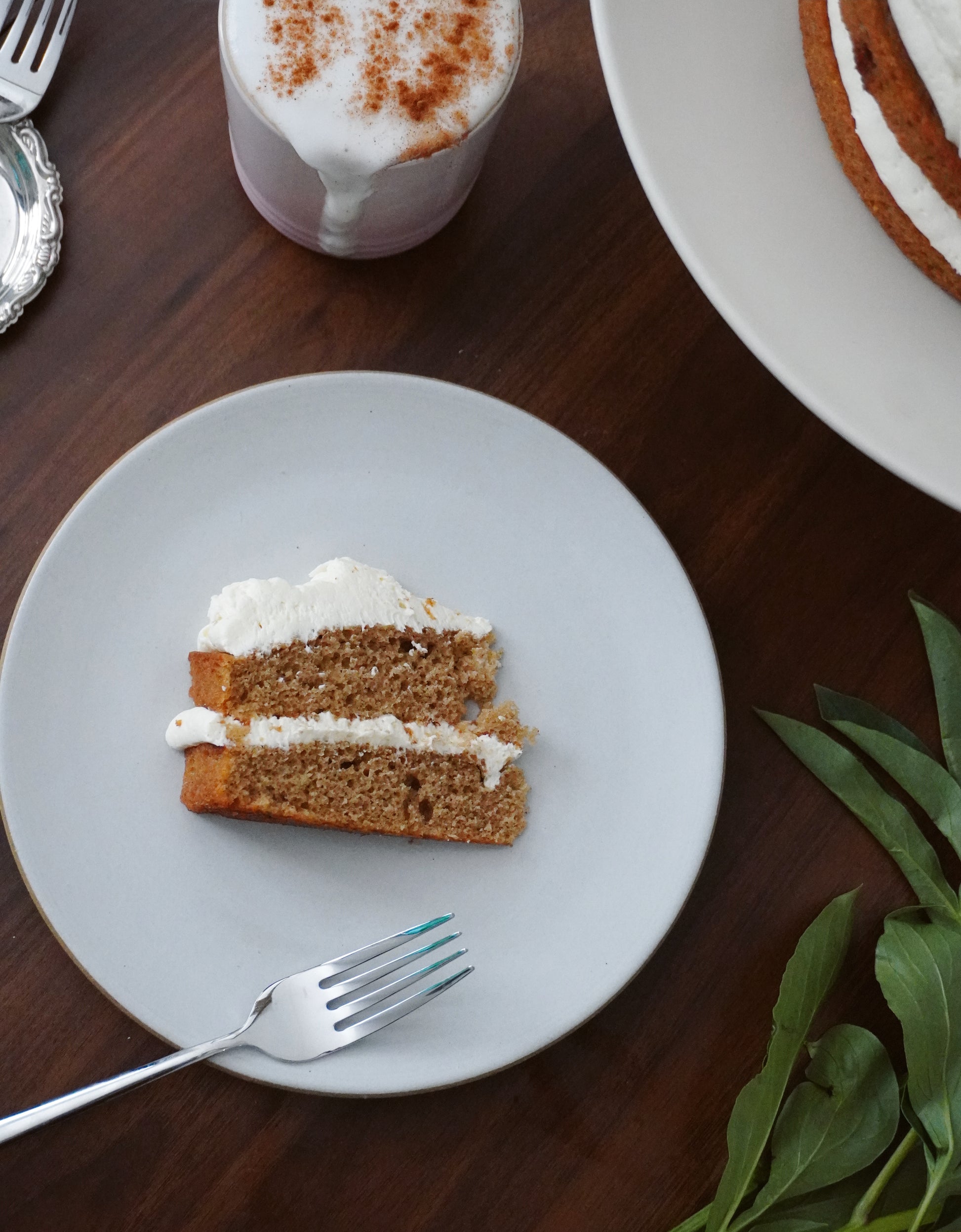 Batta cinnamon toast cake with salted honey cream cheese frosting. Made with all natural cake and baking mixes.