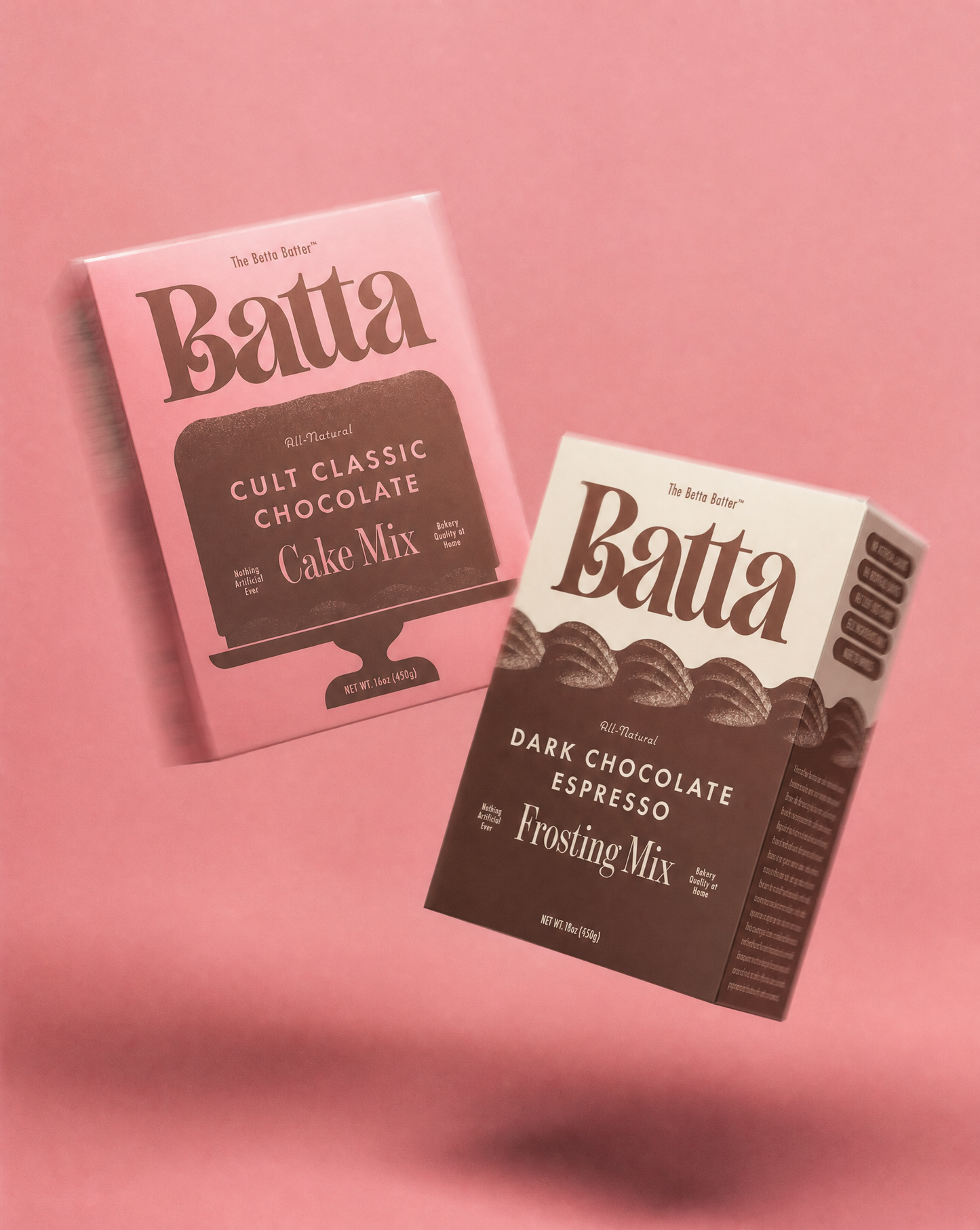 Batta all-natural cult classic chocolate cake mix box with clean ingredient label — better cake mix and gifts for home bakers