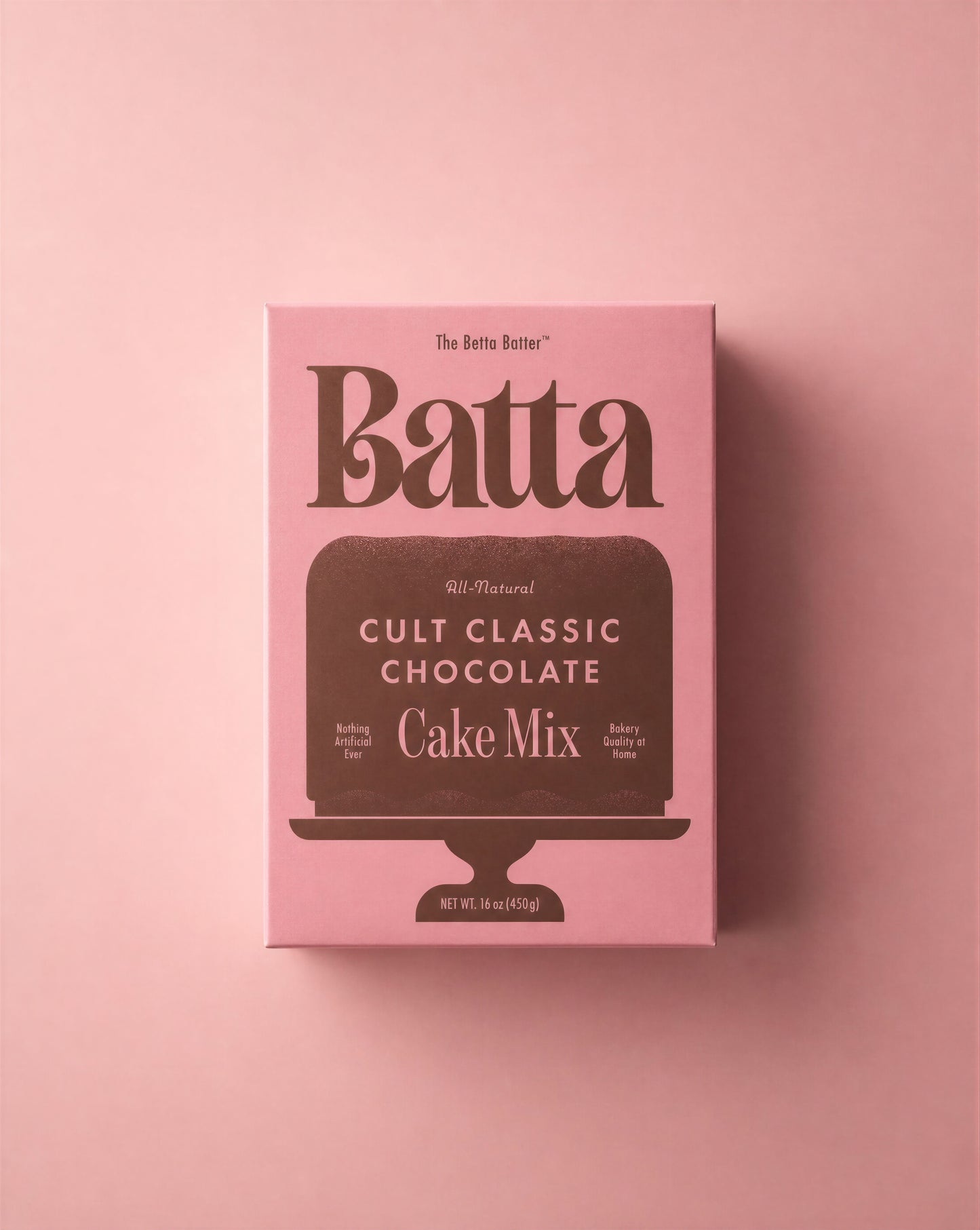 Batta all-natural cult classic chocolate cake mix box with clean ingredient label — better cake mix and gifts for home bakers