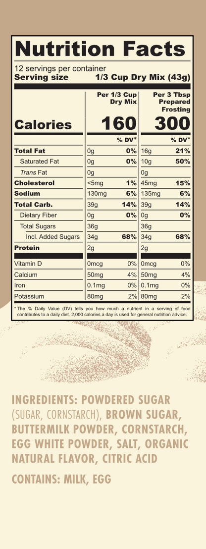 Toasted Sugar Vanilla Frosting Mix
